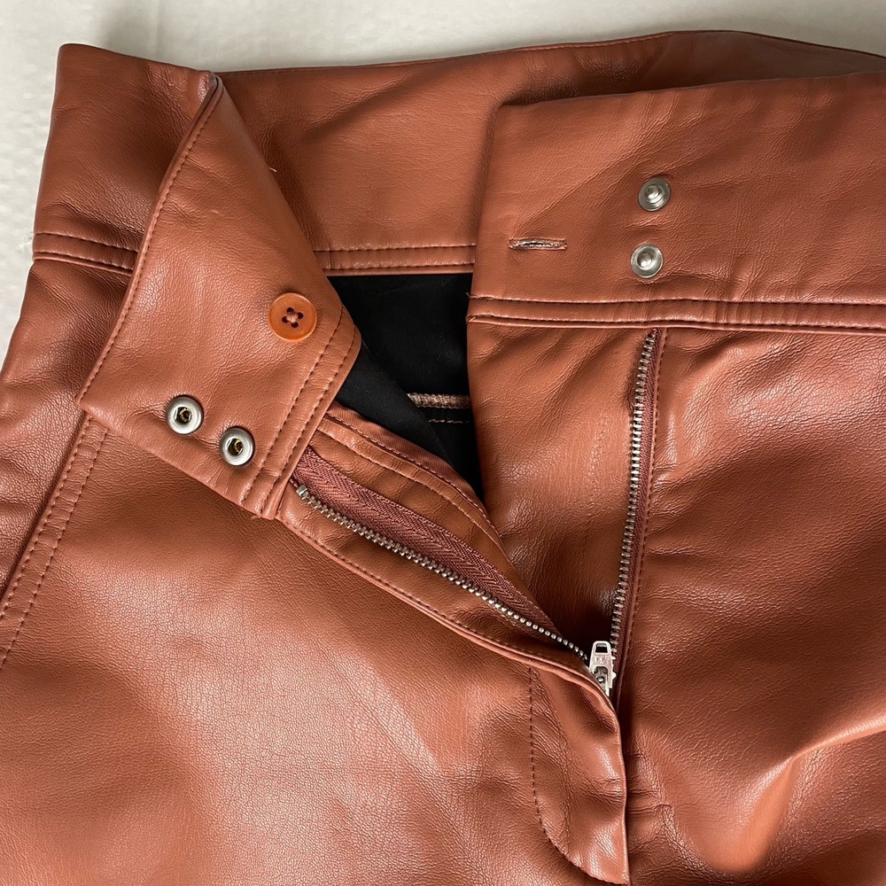 Wilfred Aritzia Brown Vegan High‎ Rise Ankle Pants Size 8 - Picture 11 of 12